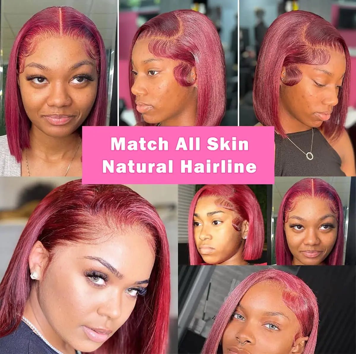 Burgundy Bob Lace Wig