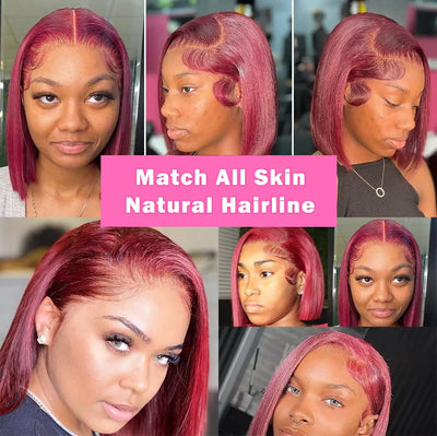 Burgundy Bob Lace Wig