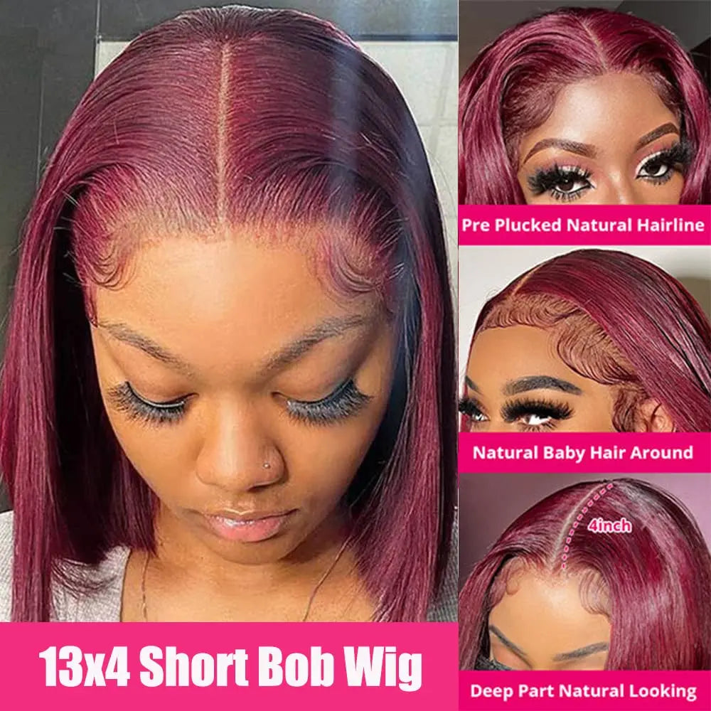 Burgundy Bob Lace Wig