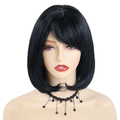 BlackBob: Real Hair Short Wig with Bangs
