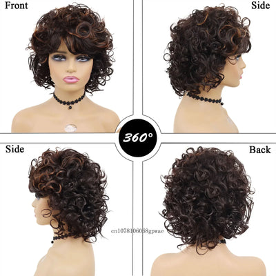 CurlyCrown: Natural Afro Brown Wig