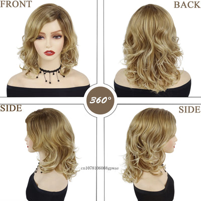Blonde Shoulder-Length Layered Wig