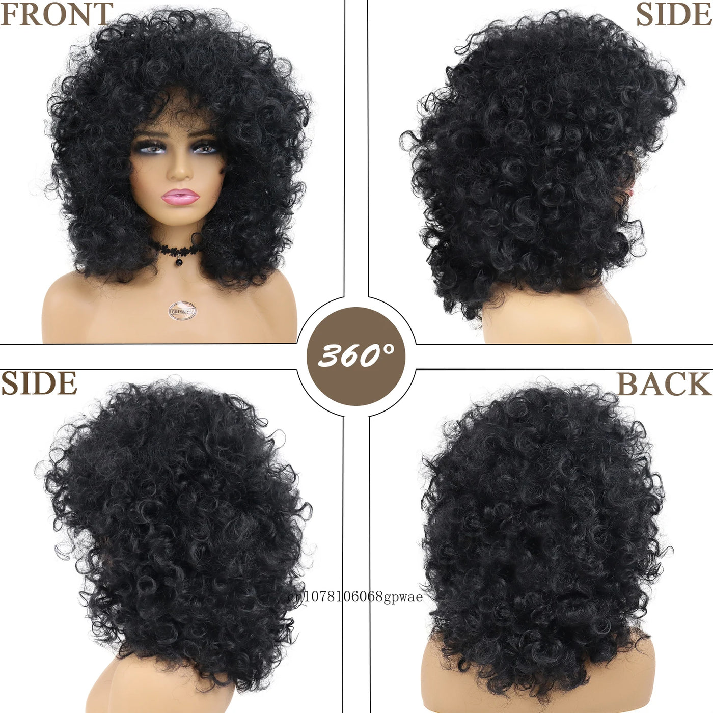 KinkyGlam: Real Hair Black Afro Kinky Curly Wig