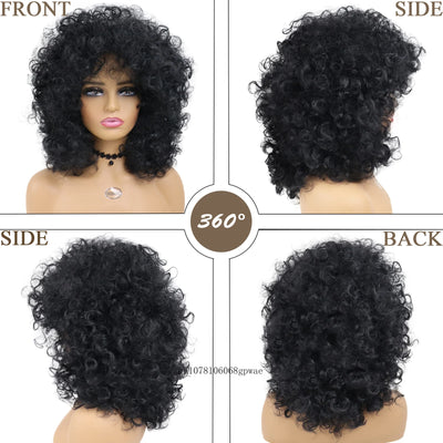 KinkyGlam: Real Hair Black Afro Kinky Curly Wig