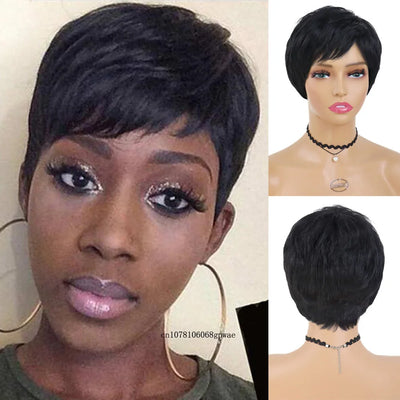 AfroPixie: Real Hair Black Pixie Wig