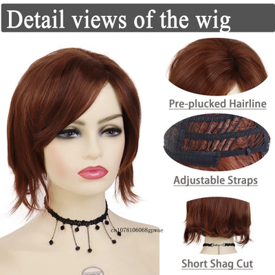 AuburnShag: Real Fiber Short Curly Wig
