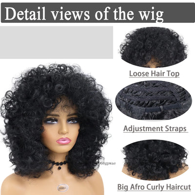 KinkyGlam: Real Hair Black Afro Kinky Curly Wig