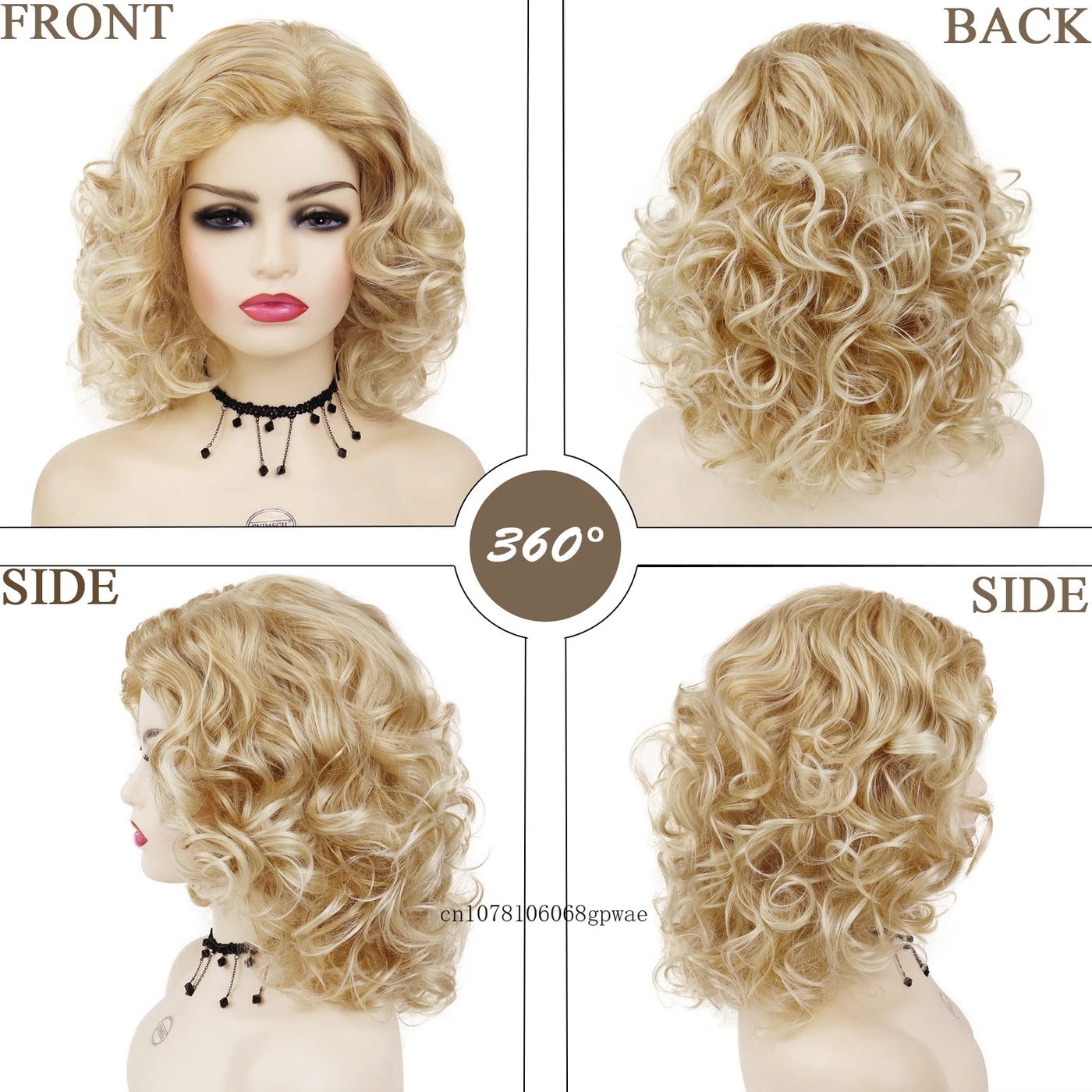 Blonde Afro Curly Short Bob Wig - Fluffy & Breathable