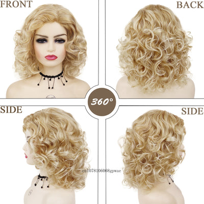 Blonde Afro Curly Short Bob Wig - Fluffy & Breathable
