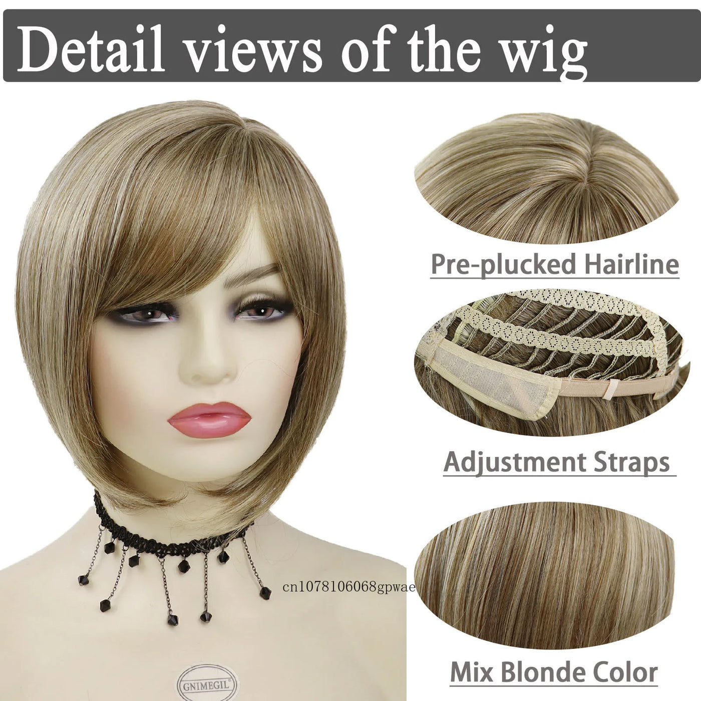 Blonde Bobpruik met Zijpony