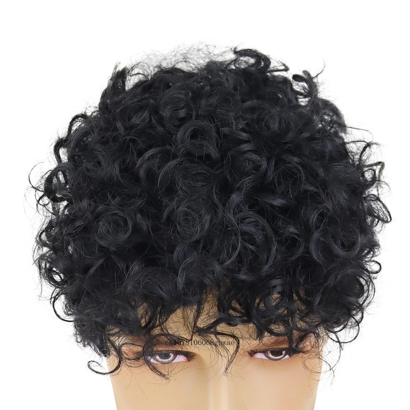 Afro Kinky Krullend Echt Haar Pruik voor Mannen