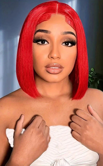 Red HD Lace Bob Wig