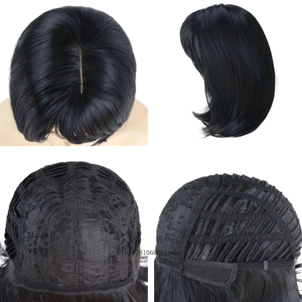 BlackBob: Real Hair Short Wig with Bangs