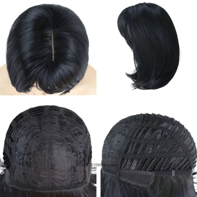BlackBob: Real Hair Short Wig with Bangs