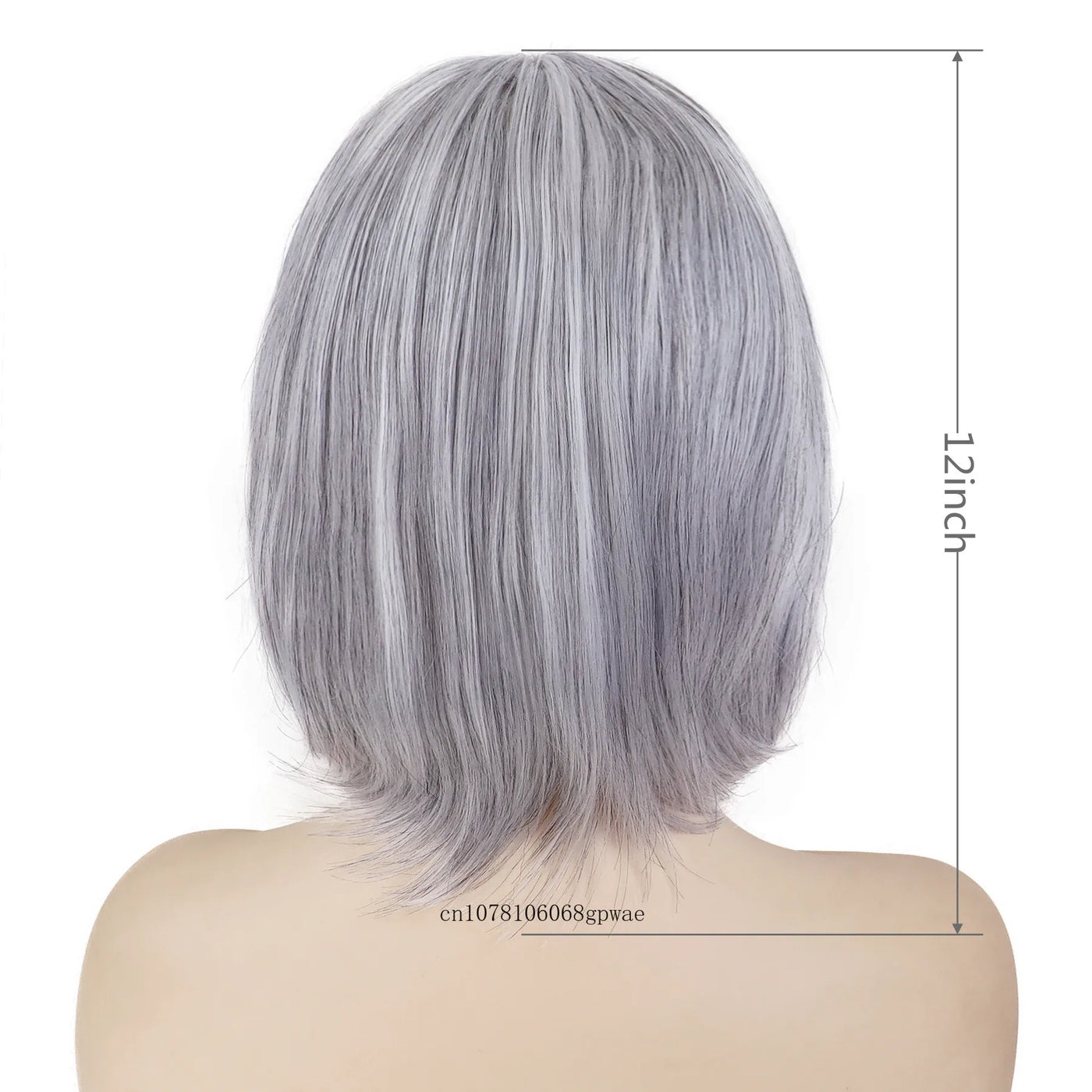 Silver Grey Bob Wig with Bangs - Real Hair, Heat Resistant