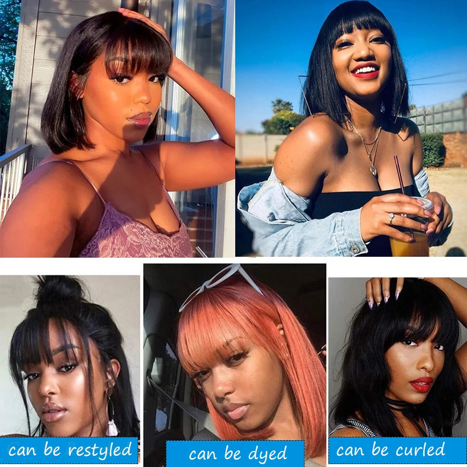 Brazilian Bob Wig with Bangs