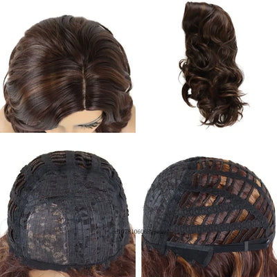 ChicWave: Real Hair Long Brown Curly Wig