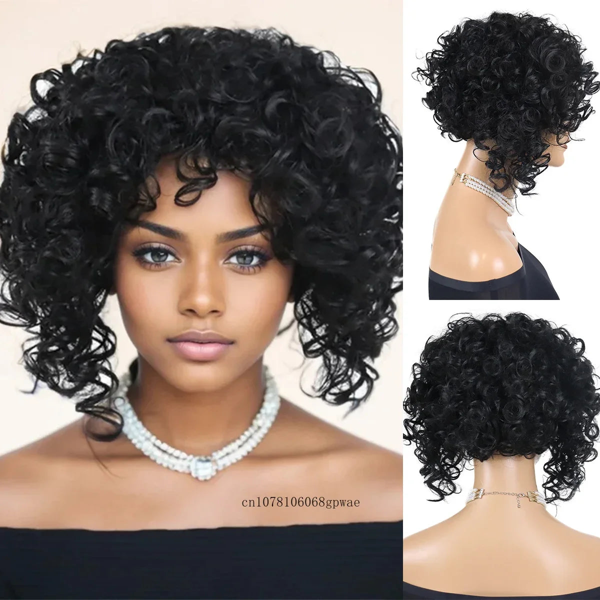 KinkyBounce: Real Hair Black Afro Wig
