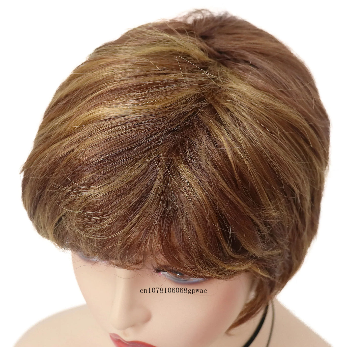 Pixie Cut Real Hair Wig - Short Straight with Bangs