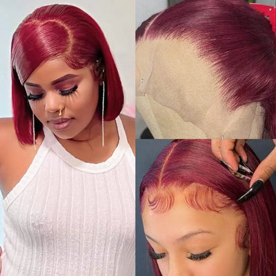 Burgundy Bob Lace Wig