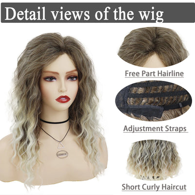BlondeWave: Ash Blonde Curly Real Hair Wig
