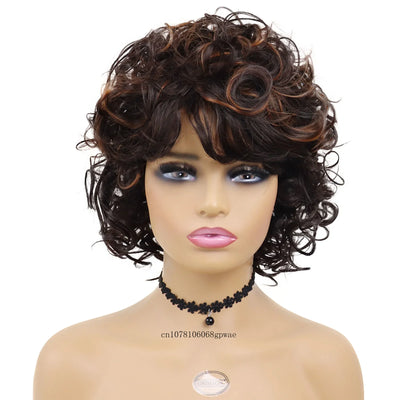 CurlyCrown: Natural Afro Brown Wig