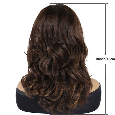 ChicWave: Real Hair Long Brown Curly Wig