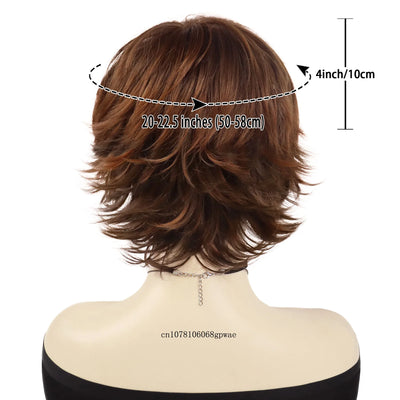 Short Brown Bob Wig with Bangs - Real Hair, Daily & Party