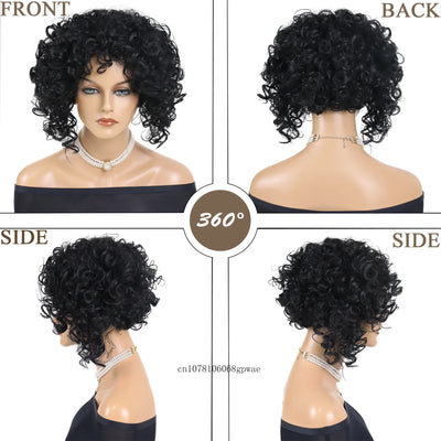 KinkyBounce: Real Hair Black Afro Wig