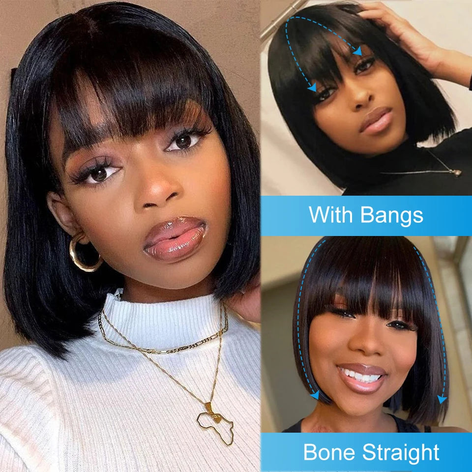 Brazilian Bob Wig with Bangs