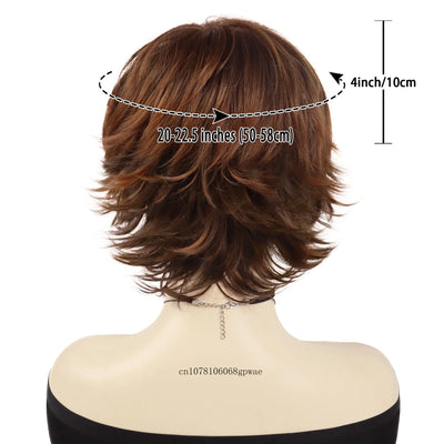 Short Brown Bob Wig with Bangs
