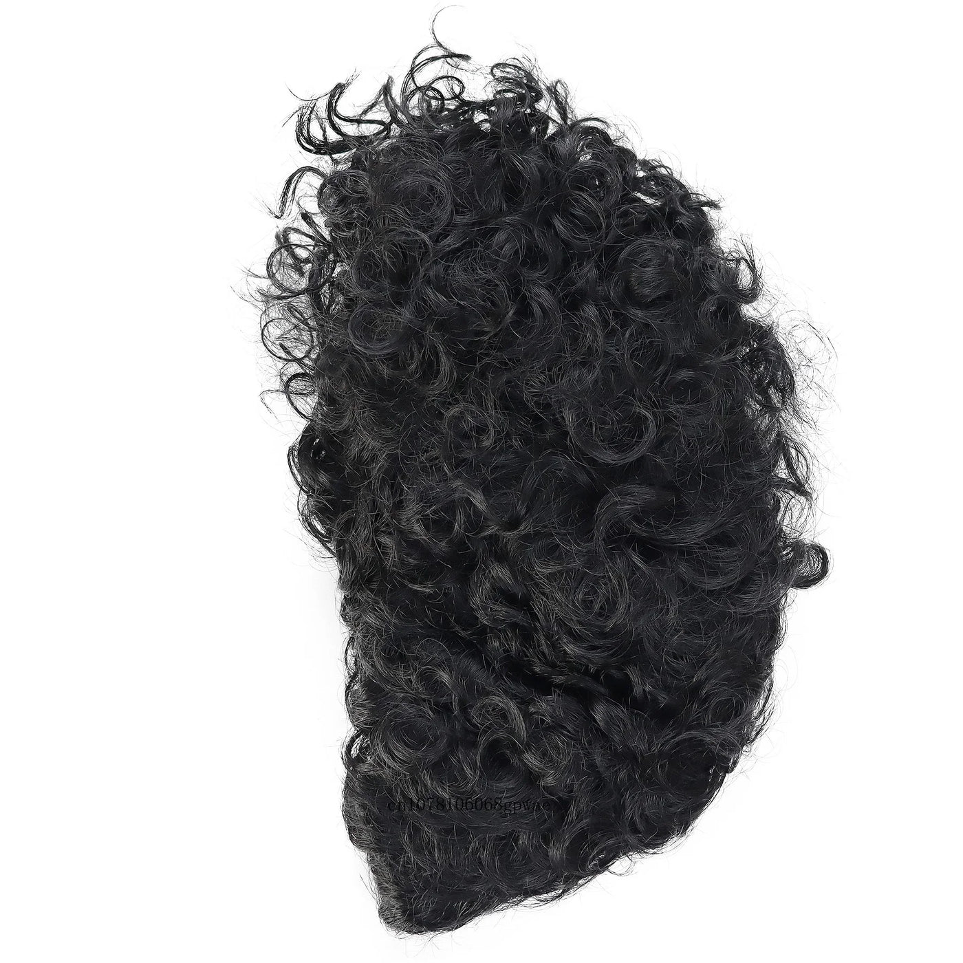 Afro Kinky Krullend Echt Haar Pruik voor Mannen