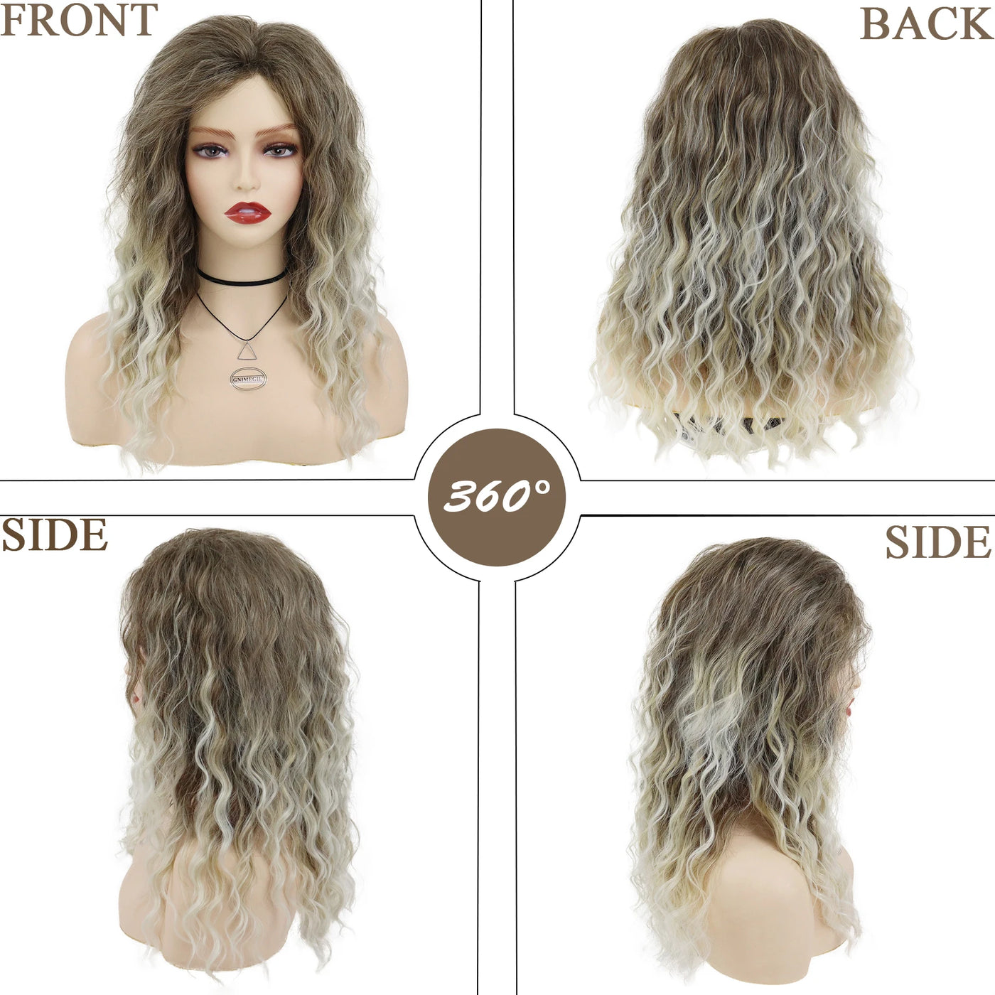 BlondeWave: Ash Blonde Curly Real Hair Wig