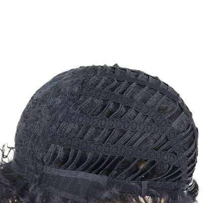 Afro Kinky Krullend Echt Haar Pruik voor Mannen