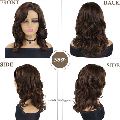ChicWave: Real Hair Long Brown Curly Wig